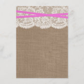 Die rustikale rosa Bow Wedding Collection Karte (Rückseite)