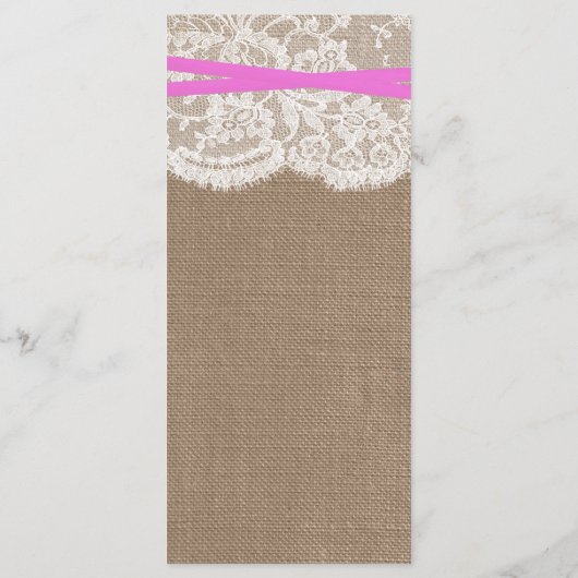 Die rustikale rosa Bow Wedding Collection Karte (Rückseite)