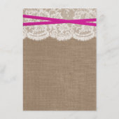 Die rustikale rosa Bow Wedding Collection Karte (Rückseite)