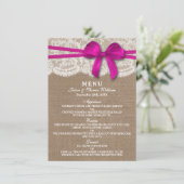 Die rustikale rosa Bow Wedding Collection Karte (Stehend Vorderseite)