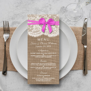 Die rustikale rosa Bow Wedding Collection Karte Werbekarte