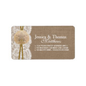 Die rustikale Sand Dollar Beach Hochzeitskollektio Adressaufkleber (Vorne)