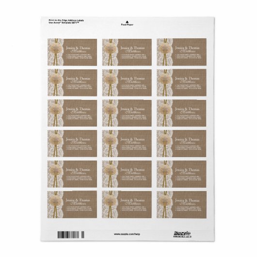 Die rustikale Sand Dollar Beach Hochzeitskollektio Adressaufkleber (Vorne)