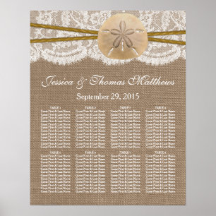 Die rustikale Sand Dollar Beach Hochzeitskollektio Poster