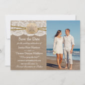 Die rustikale Sand Dollar Beach Hochzeitskollektio Save The Date (Vorderseite)