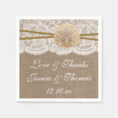 Die rustikale Sand Dollar Beach Hochzeitskollektio Serviette (Vorderseite)