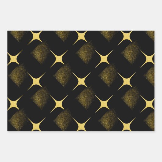 Die rustikale Schwarze-Gold-Kollektion - Umschlagp Geschenkpapier Set (Vorderseite 2)