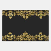 Die rustikale Schwarze-Gold-Kollektion - Umschlagp Geschenkpapier Set (Vorderseite)