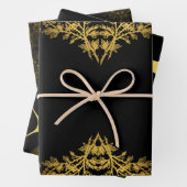 Die rustikale Schwarze-Gold-Kollektion - Umschlagp Geschenkpapier Set (Beispiel)