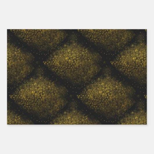 Die rustikale Schwarze-Gold-Kollektion - Umschlagp Geschenkpapier Set (Vorderseite 3)