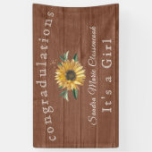 Die rustikale Sonnenblume ist eine Girl Brown Wood Banner (Vertikal)