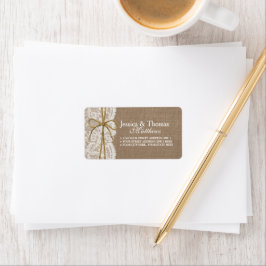 Die rustikale Twine Bow Wedding Collection Adressaufkleber