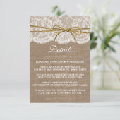 Die rustikale Twine Bow Wedding Collection Begleitkarte (Stehend Vorderseite)