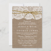 Die rustikale Twine Bow Wedding Collection Einladung (Vorderseite)