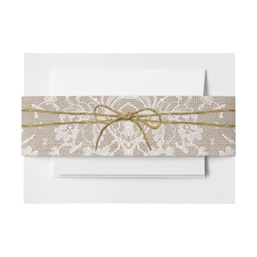 Die rustikale Twine Bow Wedding Collection Einladungsbanderole (Vorderseite Beispiel)