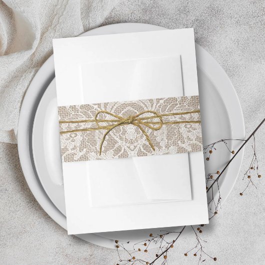 Die rustikale Twine Bow Wedding Collection Einladungsbanderole