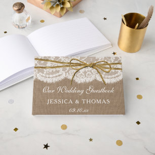 Die rustikale Twine Bow Wedding Collection Gästebuch