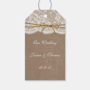 Die rustikale Twine Bow Wedding Collection Geschenkanhänger
