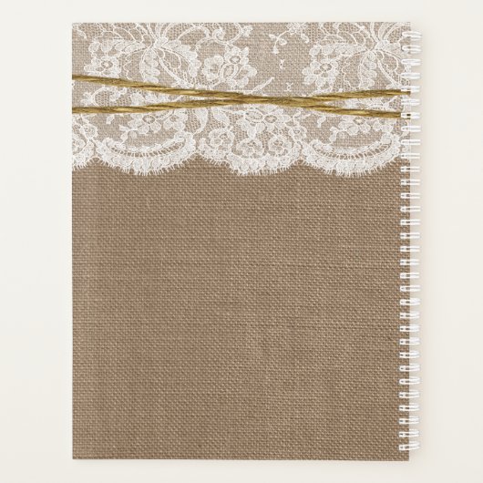 Die rustikale Twine Bow Wedding Collection Planer (Rückseite)