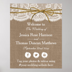 Die rustikale Twine Bow Wedding Collection Poster