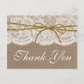 Die rustikale Twine Bow Wedding Collection Postkarte (Vorderseite)