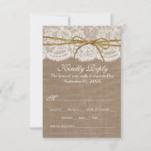 Die rustikale Twine Bow Wedding Collection RSVP Karte (Vorderseite)