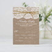 Die rustikale Twine Bow Wedding Collection RSVP Karte (Stehend Vorderseite)
