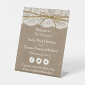 Die rustikale Twine Bow Wedding Collection Sockelschild (Vorderseite)