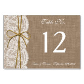 Die rustikale Twine Bow Wedding Collection Tischnummer (Rückseite)