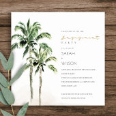 Die rustikale Verlobung Tropical Beach Palm Trees  Dankeskarte