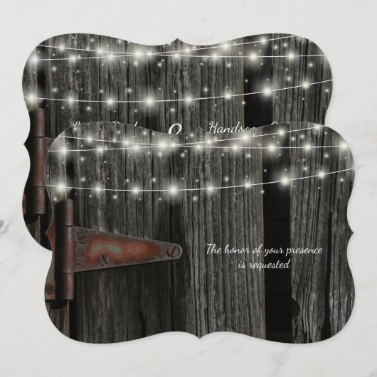 Die rustikale Wedding Scheunen-hölzernen Einladung (Vorne/Hinten)