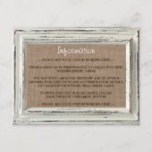Die rustikale White Frame & Burlap Wedding Collect Begleitkarte (Vorderseite)