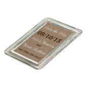 Die rustikale White Frame & Burlap Wedding Collect Magnet (Linke Seite)