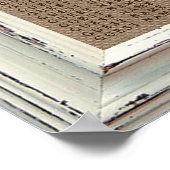 Die rustikale White Frame & Burlap Wedding Collect Poster (Ecke)