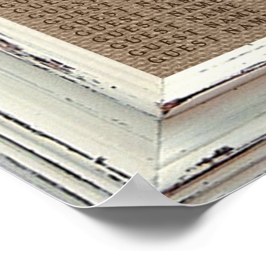 Die rustikale White Frame & Burlap Wedding Collect Poster (Ecke)