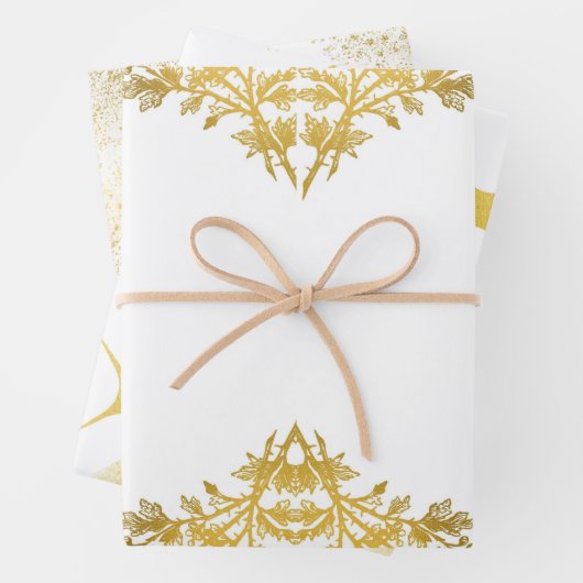 Die rustikale White Gold Collection - Umschlagpapi Geschenkpapier Set (Beispiel)