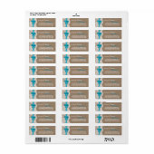 Die rustikalen Blue Bow Wedding Collection Labels (Vorne)