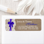 Die rustikalen Blue Bow Wedding Collection Labels (Insitu)