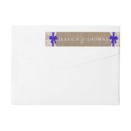 Die rustikalen Blue Bow Wedding Collection Labels