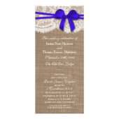 Die rustikalen Blue Bow Wedding Programme (Vorne)