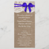 Die rustikalen Blue Bow Wedding Programme (Vorderseite)