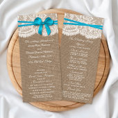 Die rustikalen Blue Bow Wedding Programme