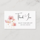 Die rustikalen Blume in Rosa und Gold sind einfach Rabattkarte (Vorderseite)