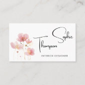 Die rustikalen Blume in Rosa und Gold sind einfach Visitenkarte (Vorderseite)