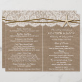 Die rustikalen Hochzeitsprogramme der Starfish (Vorne/Hinten)