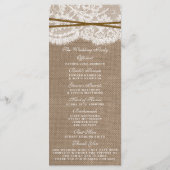 Die rustikalen Hochzeitsprogramme für Hufeisen Programm (Rückseite)