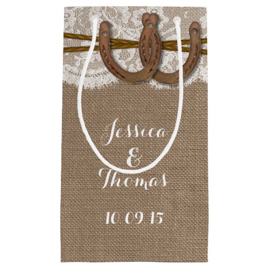 Die rustikalen Hufeisenbeutel Kleine Geschenktüte (Vorderseite)