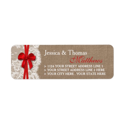 Die rustikalen Labels der Red Bow Wedding Collecti (Vorne)