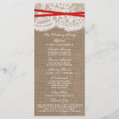 Die rustikalen Programme der Red Bow Wedding (Rückseite)