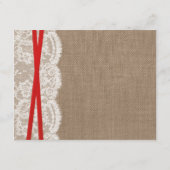 Die rustikalen Red Bow Wedding Collection Detailka Begleitkarte (Rückseite)